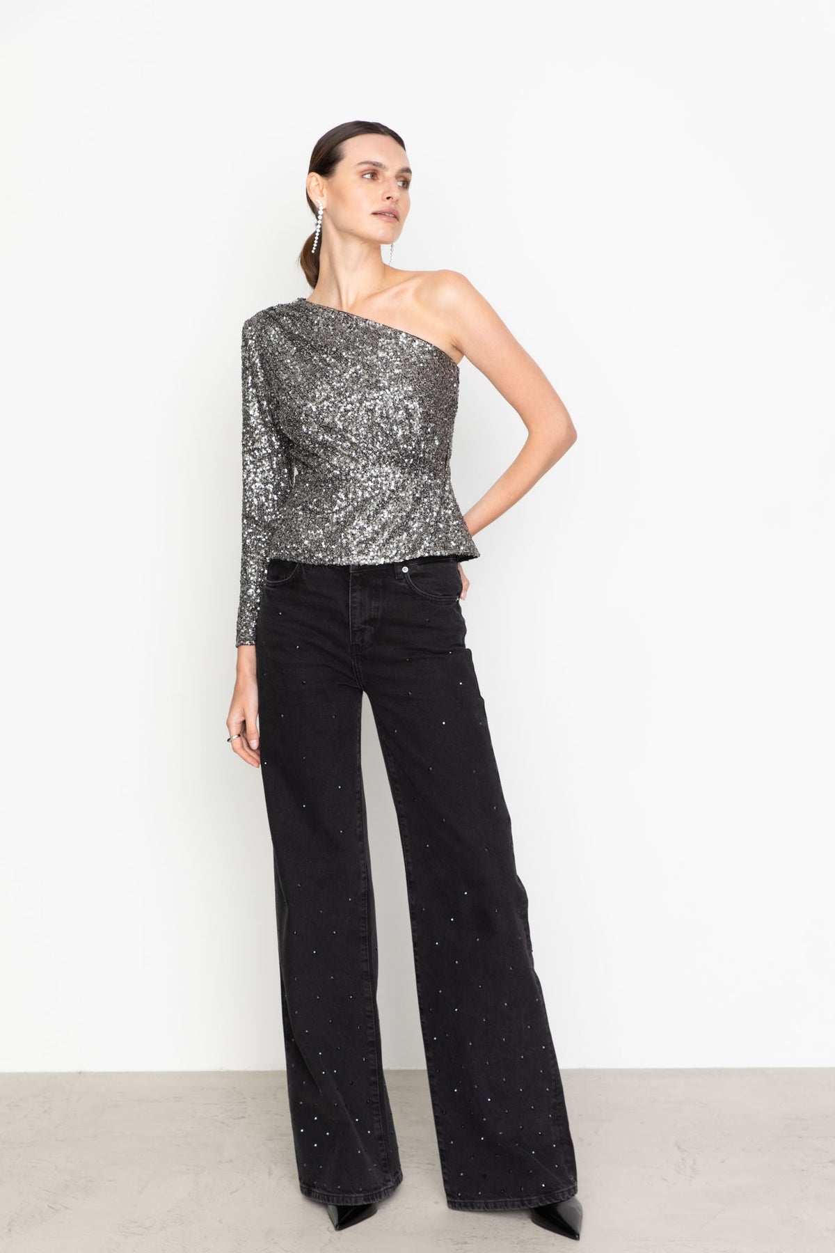 Libra Sequin Top - Silver