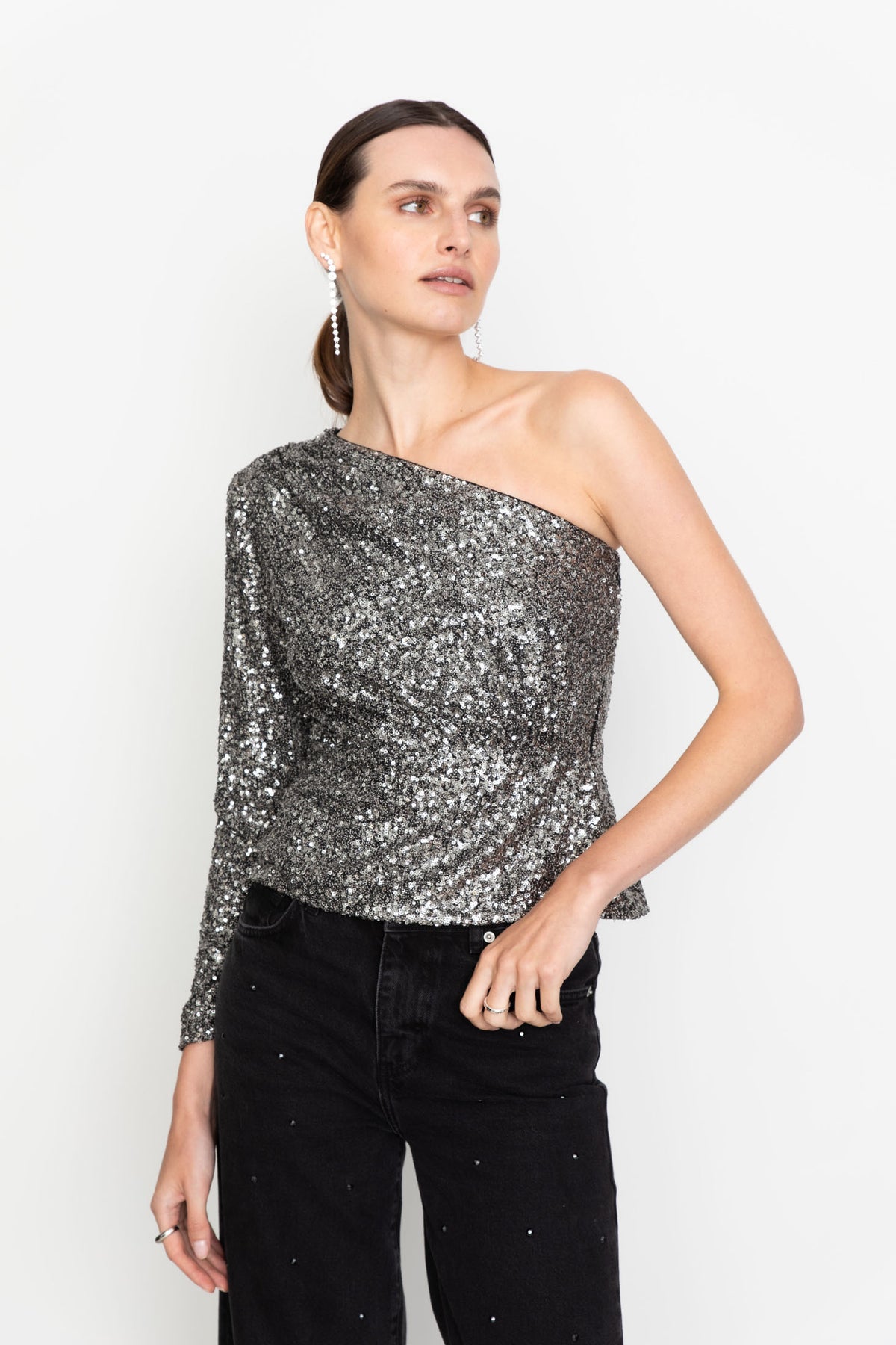 Libra Sequin Top - Silver