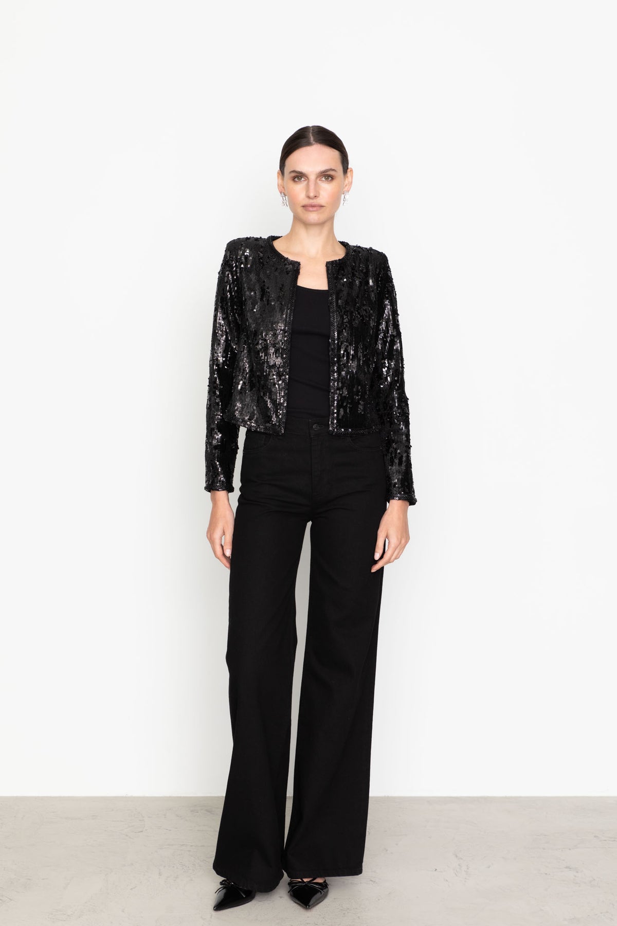 Vela Sequin Jacket - Black