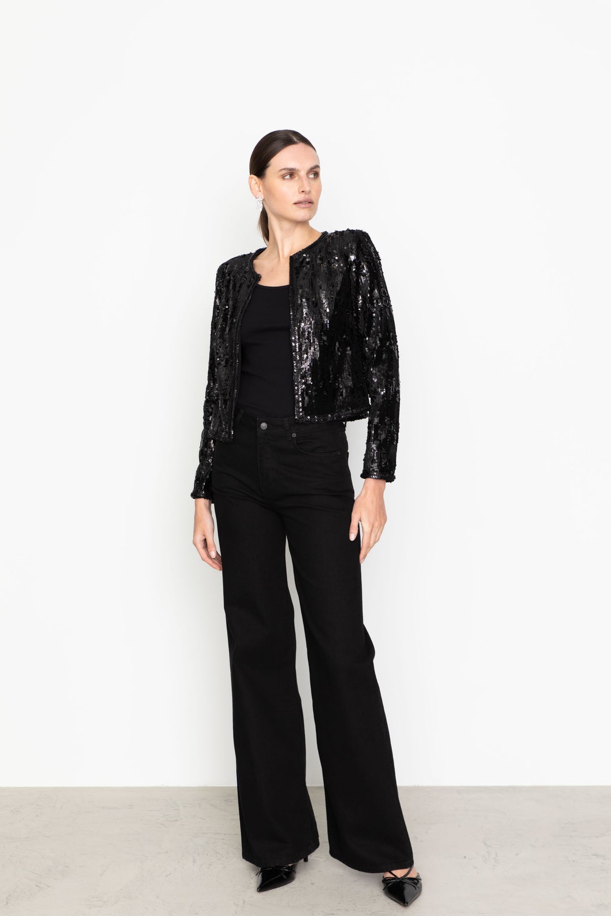 Vela Sequin Jacket - Black