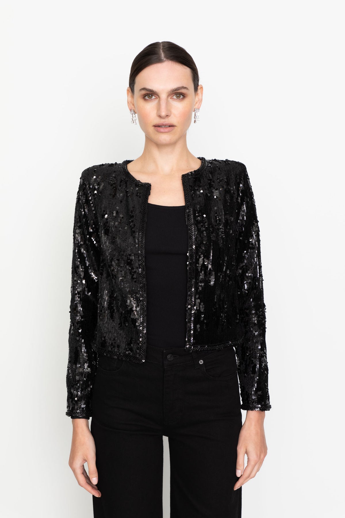 Vela Sequin Jacket - Black