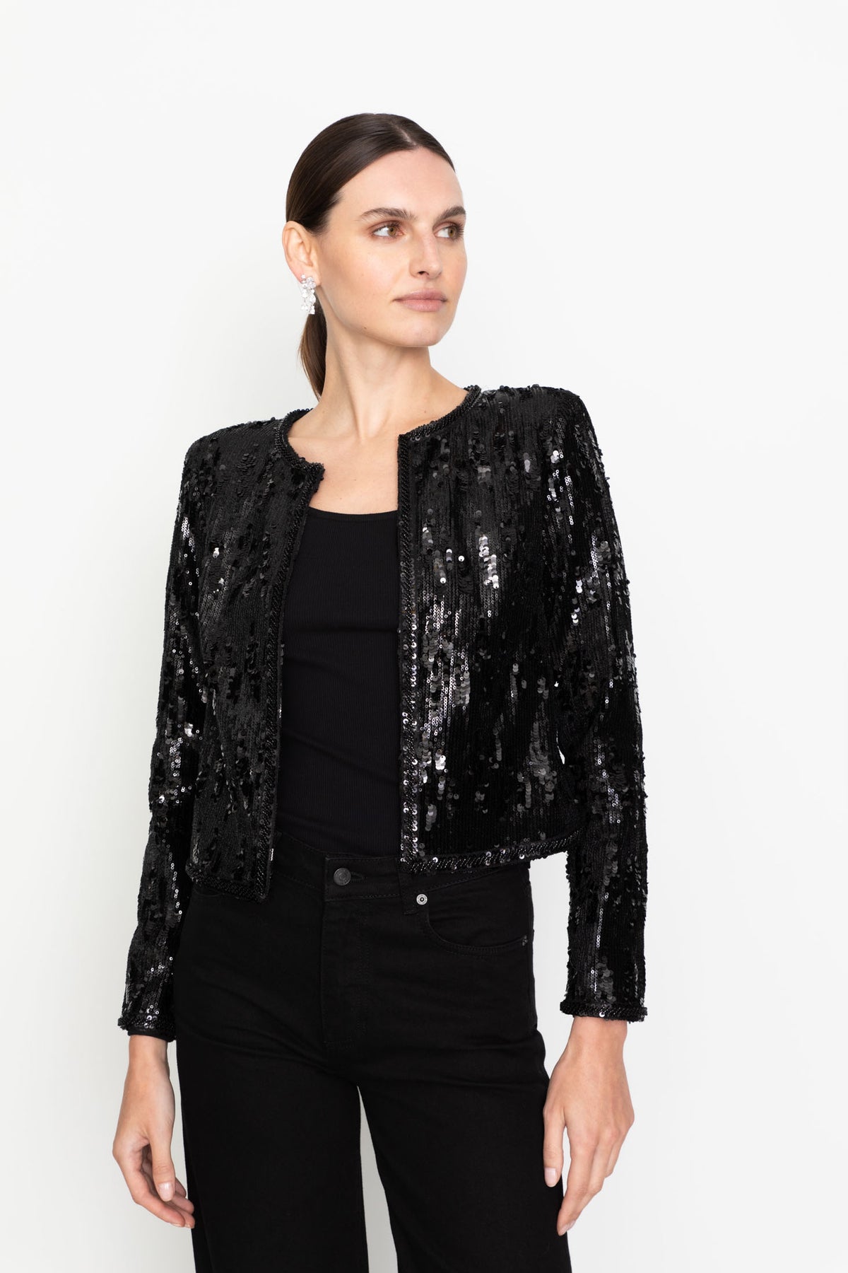 Vela Sequin Jacket - Black