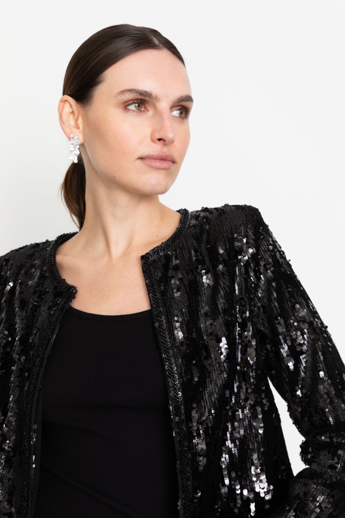 Vela Sequin Jacket - Black