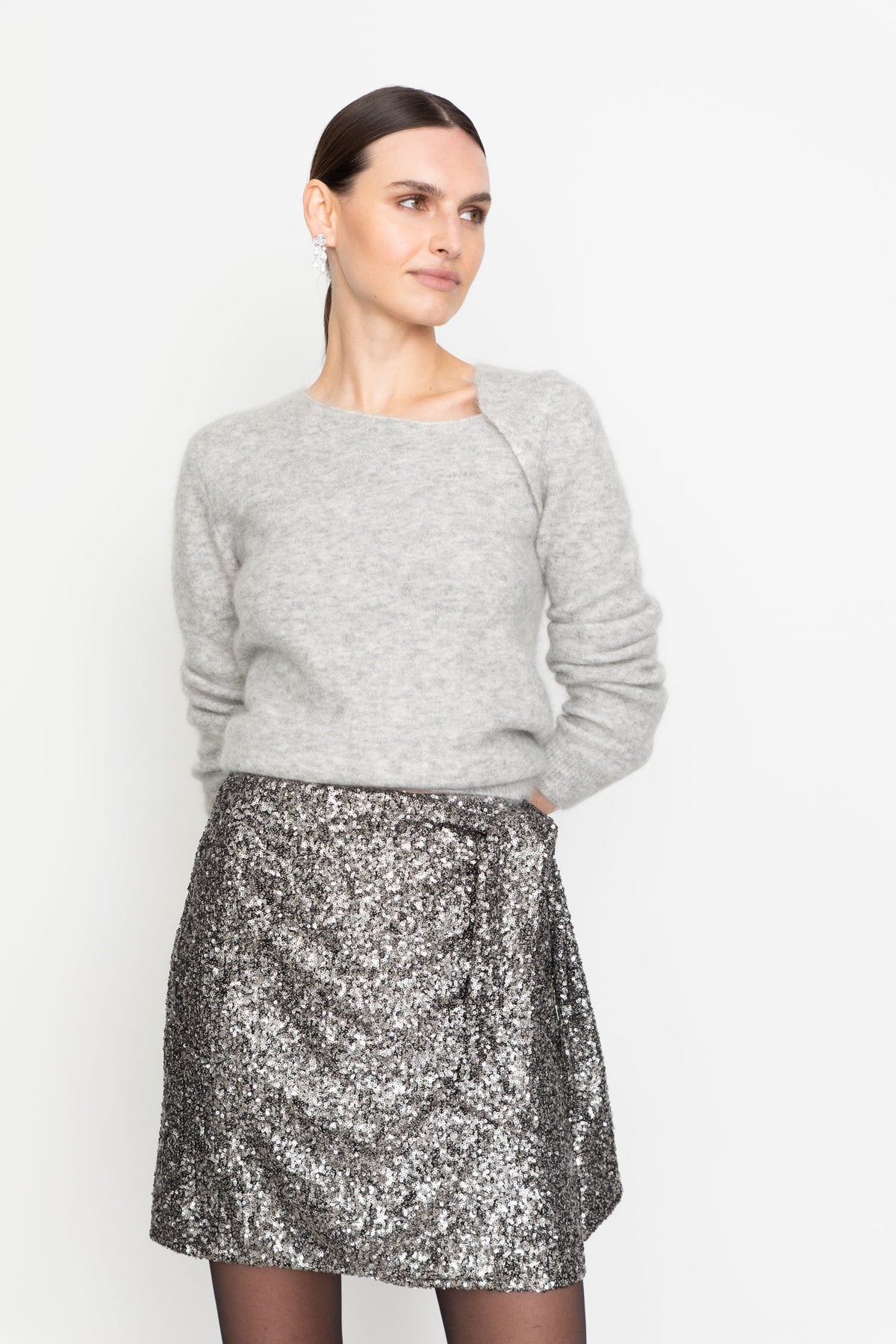 Dawn Sequin Skirt - Silver