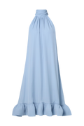 Sabrina Halterneck Ruffled Midi Dress - Sky