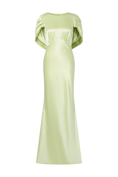 Louise Draped Back Maxi Dress - Pistachio
