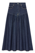 Stretch Denim Long Skirt - Rinse