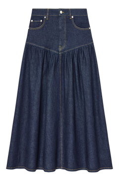 Stretch Denim Long Skirt - Rinse