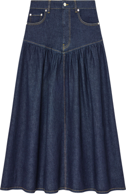 Stretch Denim Long Skirt - Rinse