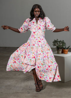 Fabienne Dress - Pink Botanic
