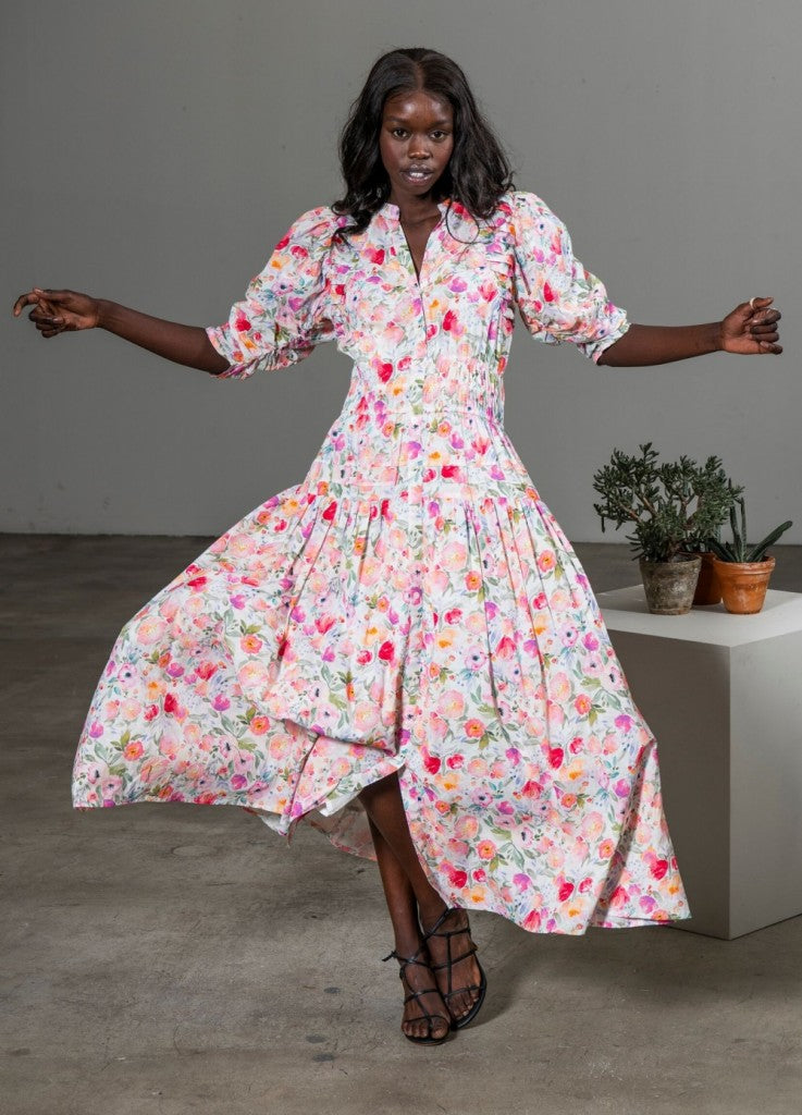 Fabienne Dress - Pink Botanic
