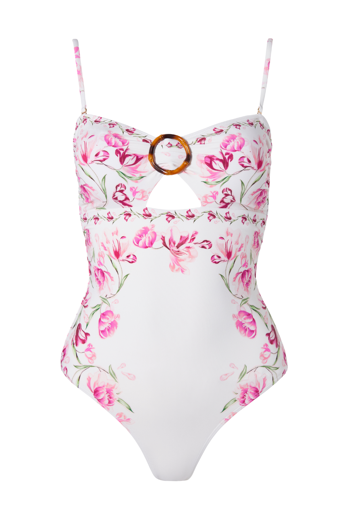 Mandy Bamboo-Ring Bandeau Baddräkt - Tulip Pink