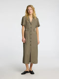 Natuk Ss Buttoned Ankle Dress B - Vetiver
