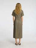 Natuk Ss Buttoned Ankle Dress B - Vetiver