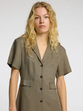 Natuk Ss Buttoned Ankle Dress B - Vetiver