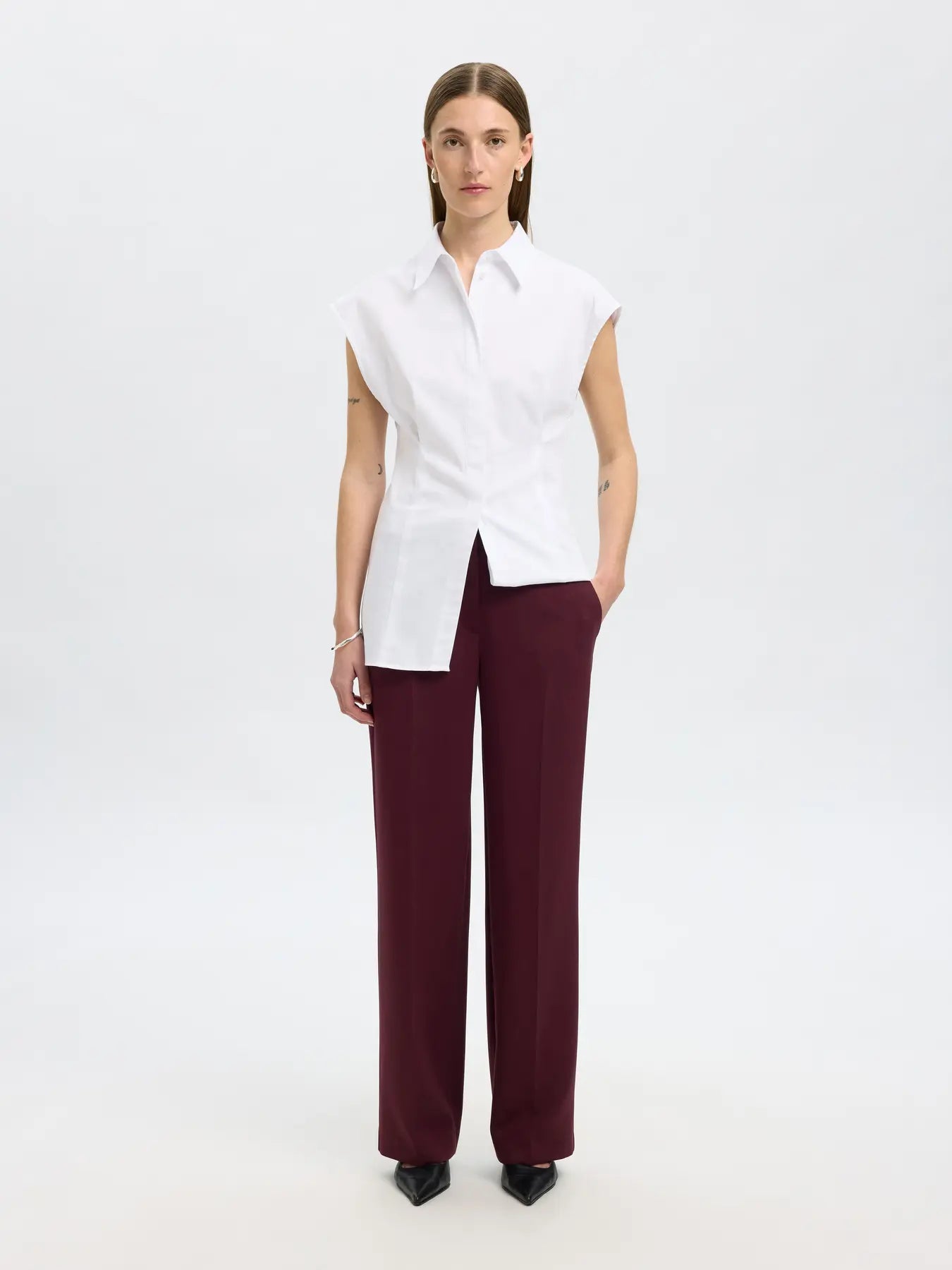 Rita Mw Wide Pant - Fig Melange