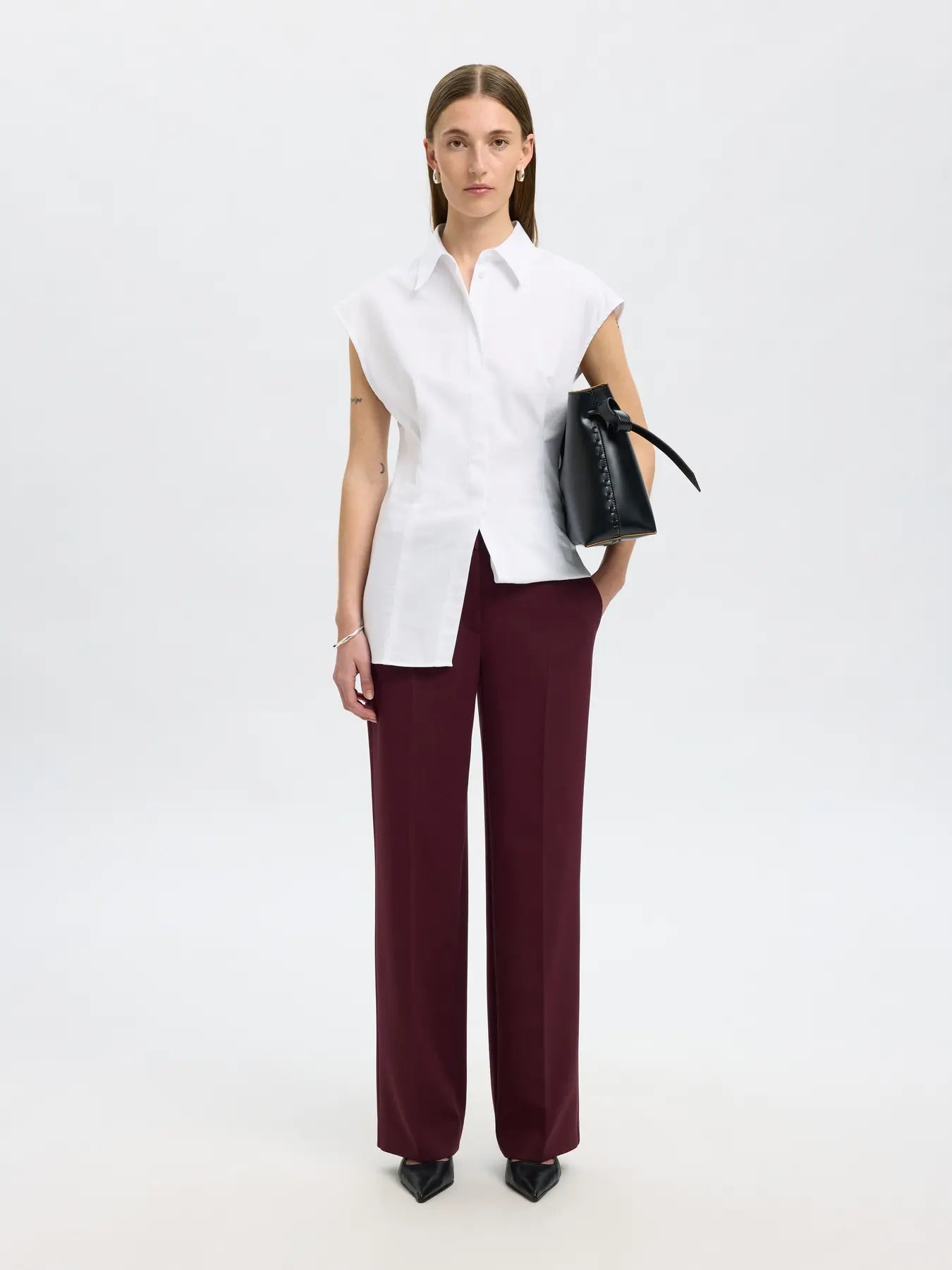 Rita Mw Wide Pant - Fig Melange