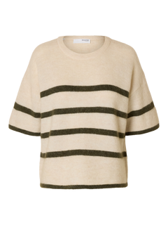 Maline-Liliana 2/4 Knit O-Neck Noos - Birch Kalamata