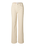 Selected Femme Alice HW Wide Long Ecru Jeans - Ecru