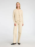 Selected Femme Alice HW Wide Long Ecru Jeans - Ecru
