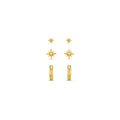 Starburst & Micro Hoop Pack - Pale Gold