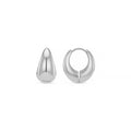 Polished Domed Taper Hoop - Silver