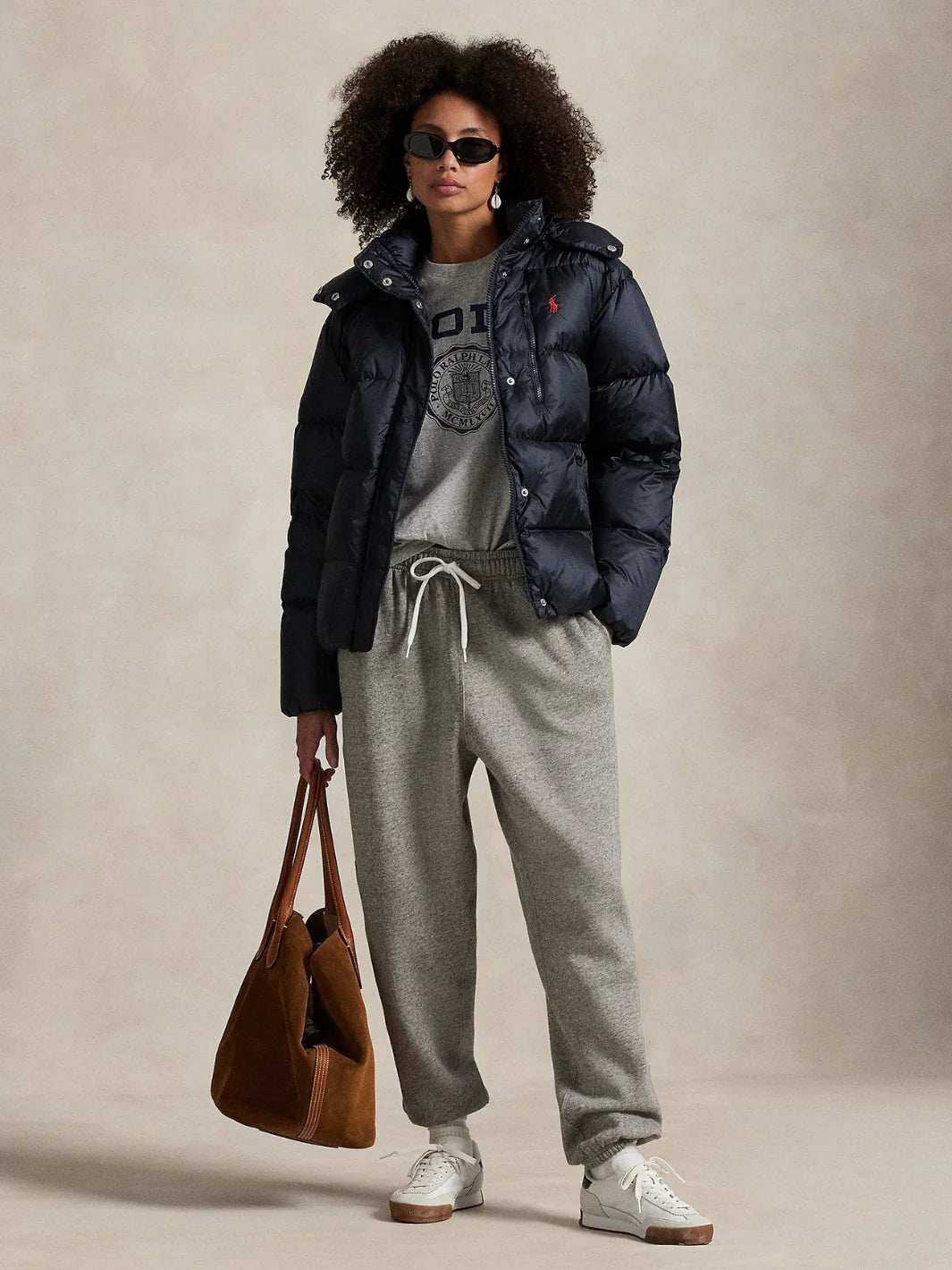 Water-Repellent Quilted Down Jacket - Rl Navy