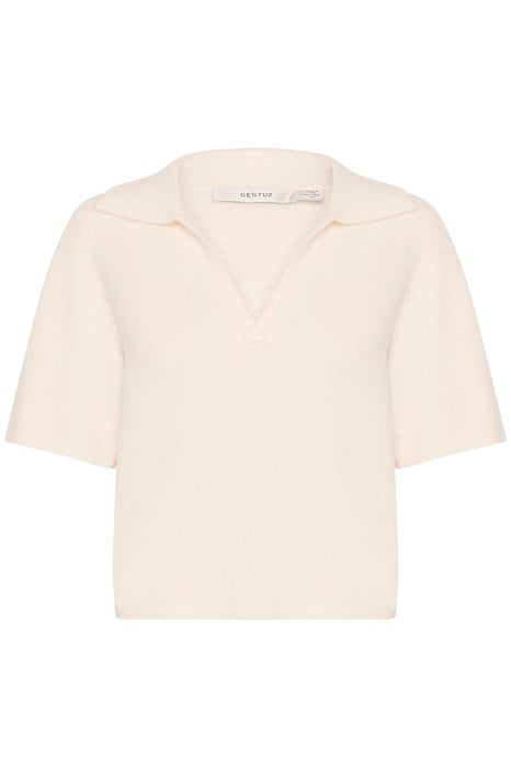 Gestuz GZalpha Ss Polo Pullover - Ivory