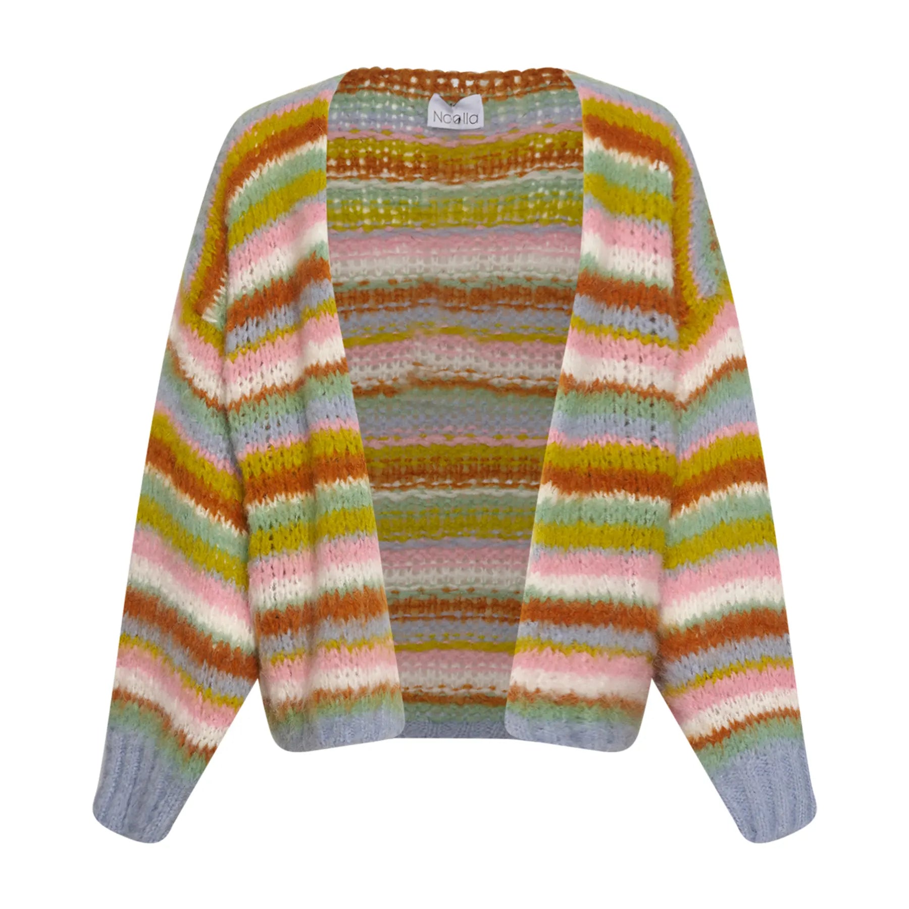 Rima Pool Knit Cardigan - Light Blue/Yellow/Rose