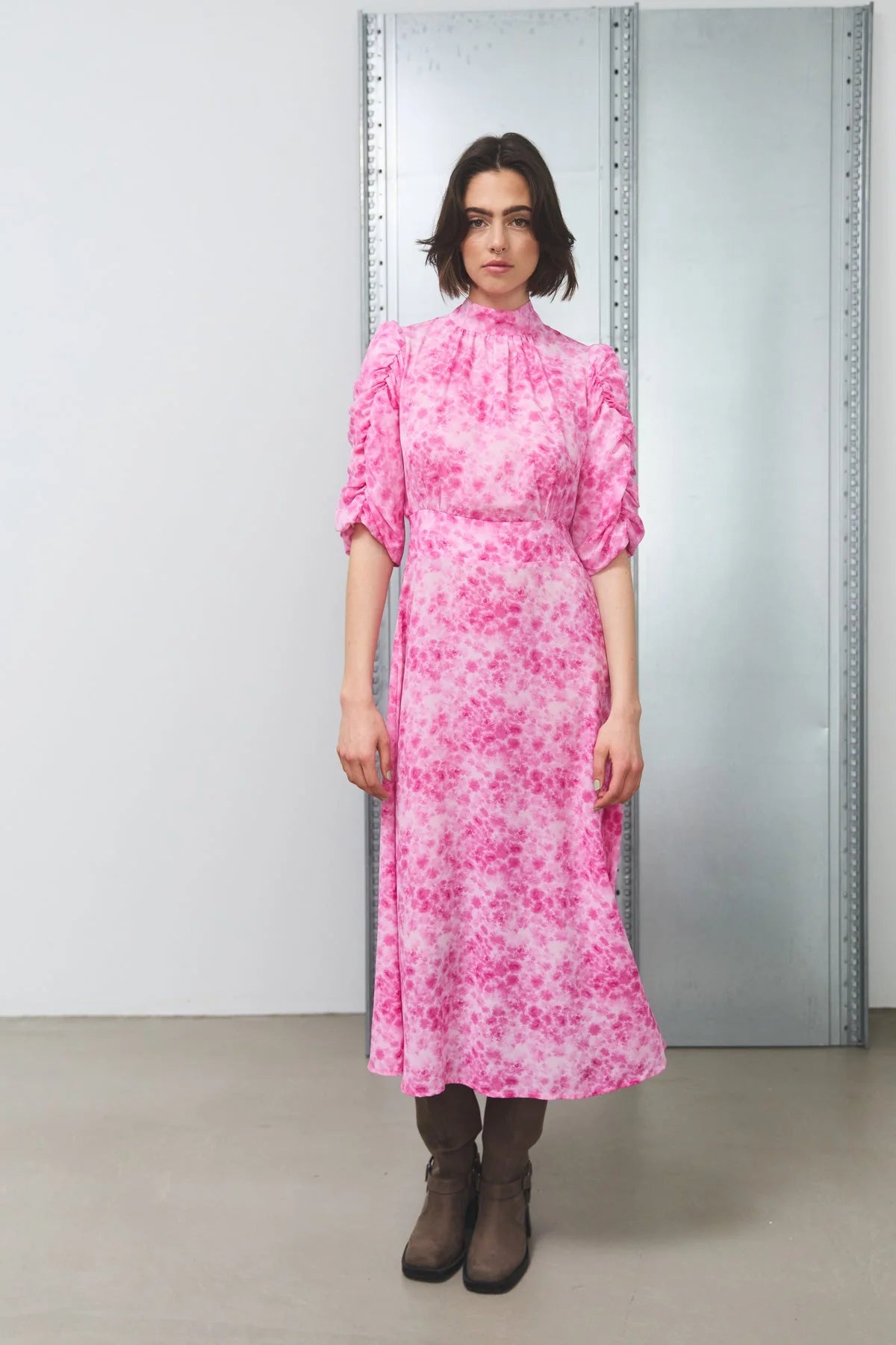 Leo Long Dress - Trudy Pink Print