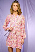 Florentina Ruffle Dress - Pink Flower
