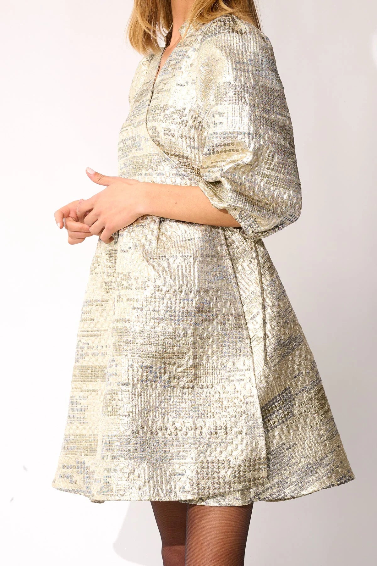 Jannie Aya Dress - Gold Mix
