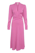 BrinaGZ Midi V-Neck Dress - Super Pink