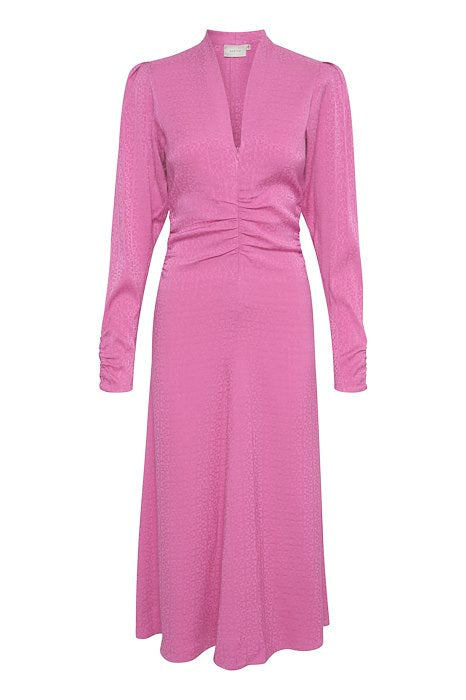 BrinaGZ Midi V-Neck Dress - Super Pink