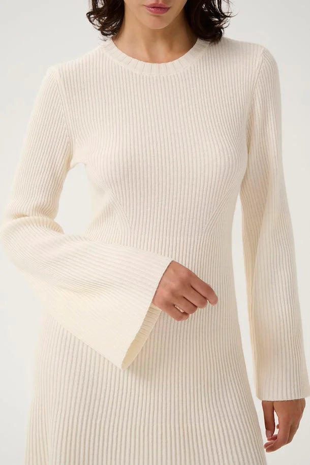 Antaligz Wool Short Dress - Egret