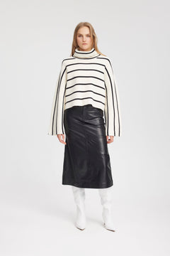GeorgiaGZ Short Pullover - Egret With Black S