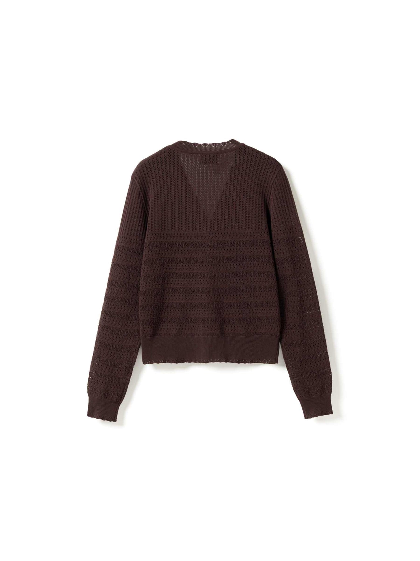 N-Margrit Stickad Kofta - Mahogany