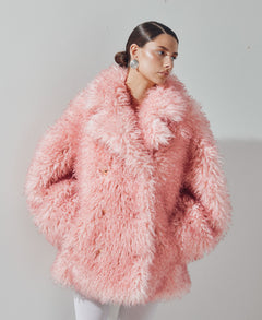 Long Pile Alternative Fur Midi Coat - Mary'S Rose