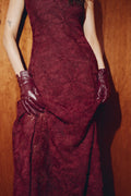 Flower Mesh Maxi Dress - Zinfandel
