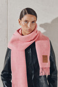 Double Face Wool Solid Scarf - Mauve Morn