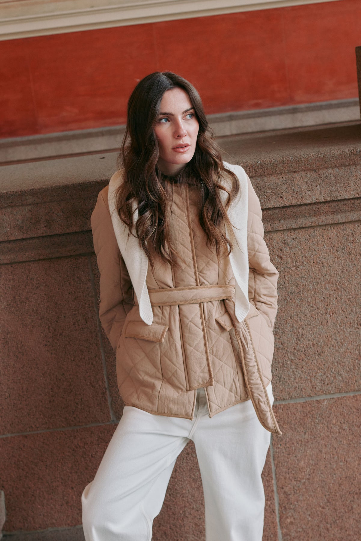 Anja Quiltad Jacka - Beige
