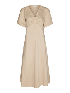 Illana Poplin Dress - Dark Sand