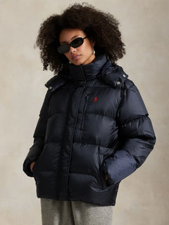 Water-Repellent Quilted Down Jacket - Rl Navy