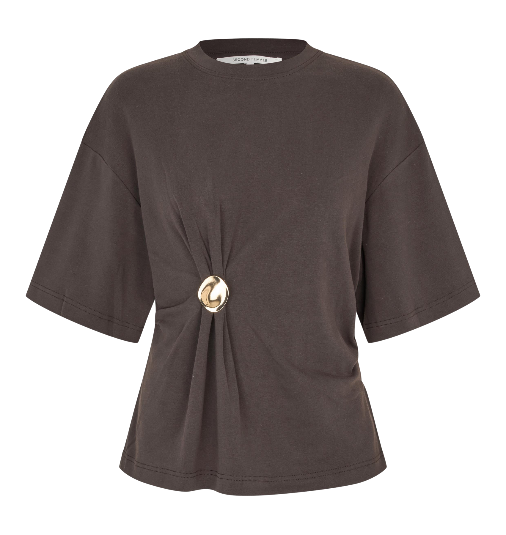 Enora Brooch Tee - Brun