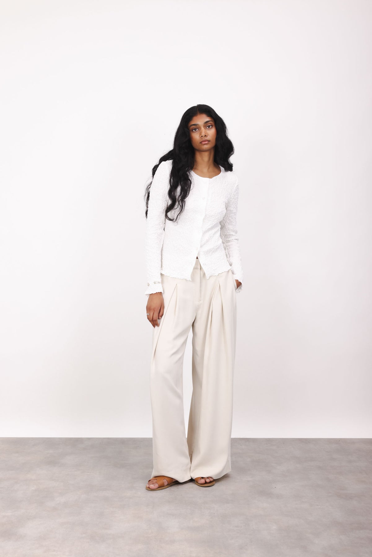 Ona LS Blus - Vit
