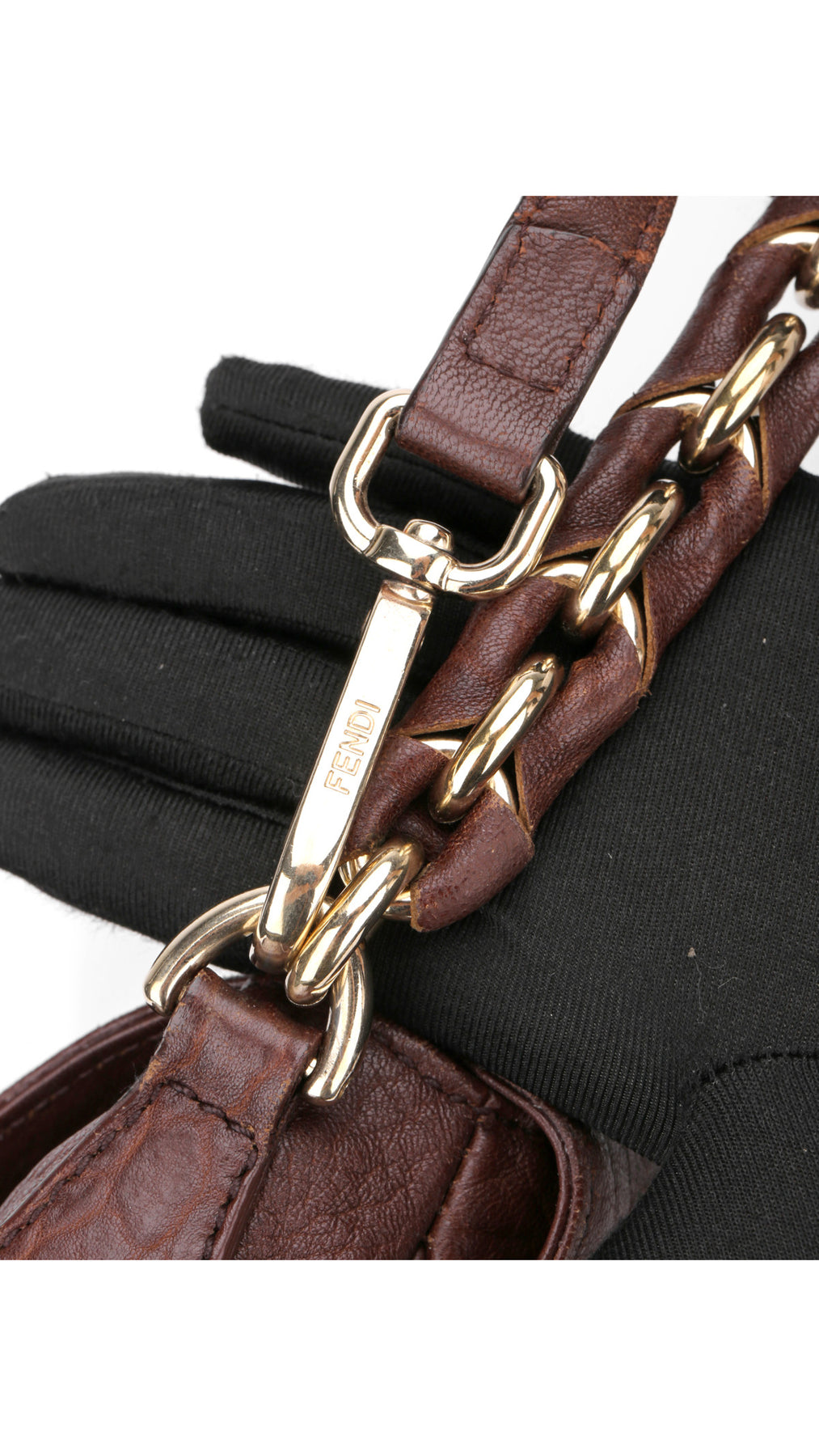 Fendi Mia Baguette Axelväska i Läder - Brun