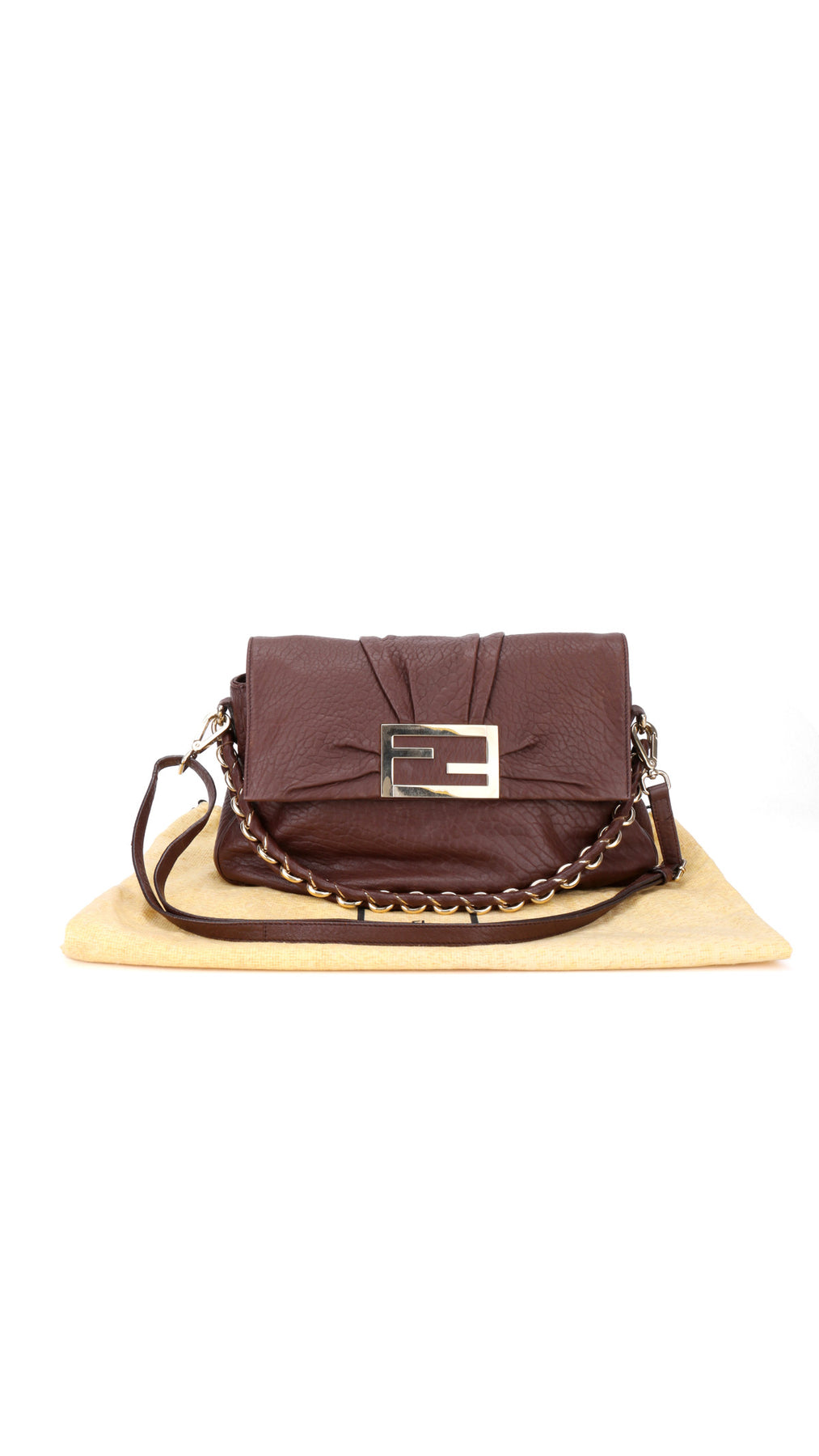 Fendi Mia Baguette Axelväska i Läder - Brun
