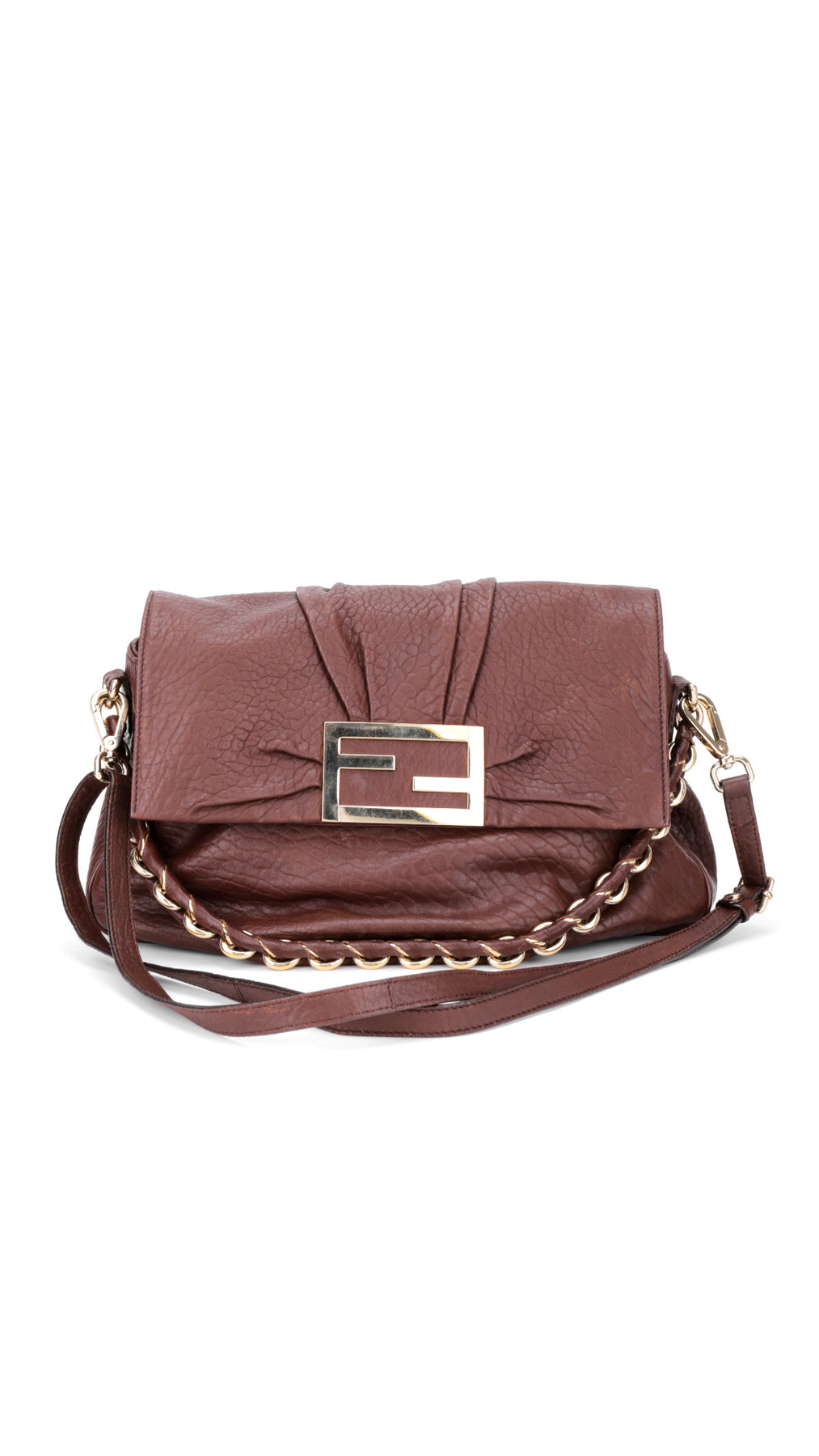 Fendi Mia Baguette Axelväska i Läder - Brun