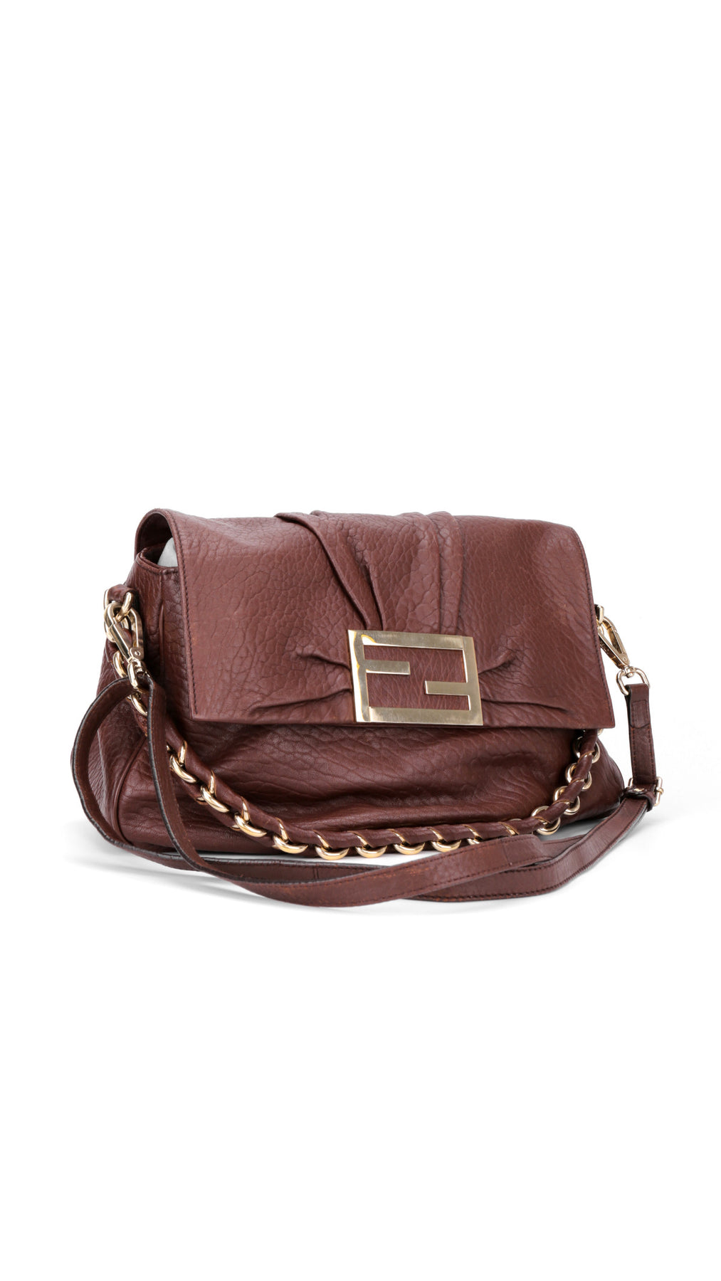 Fendi Mia Baguette Axelväska i Läder - Brun