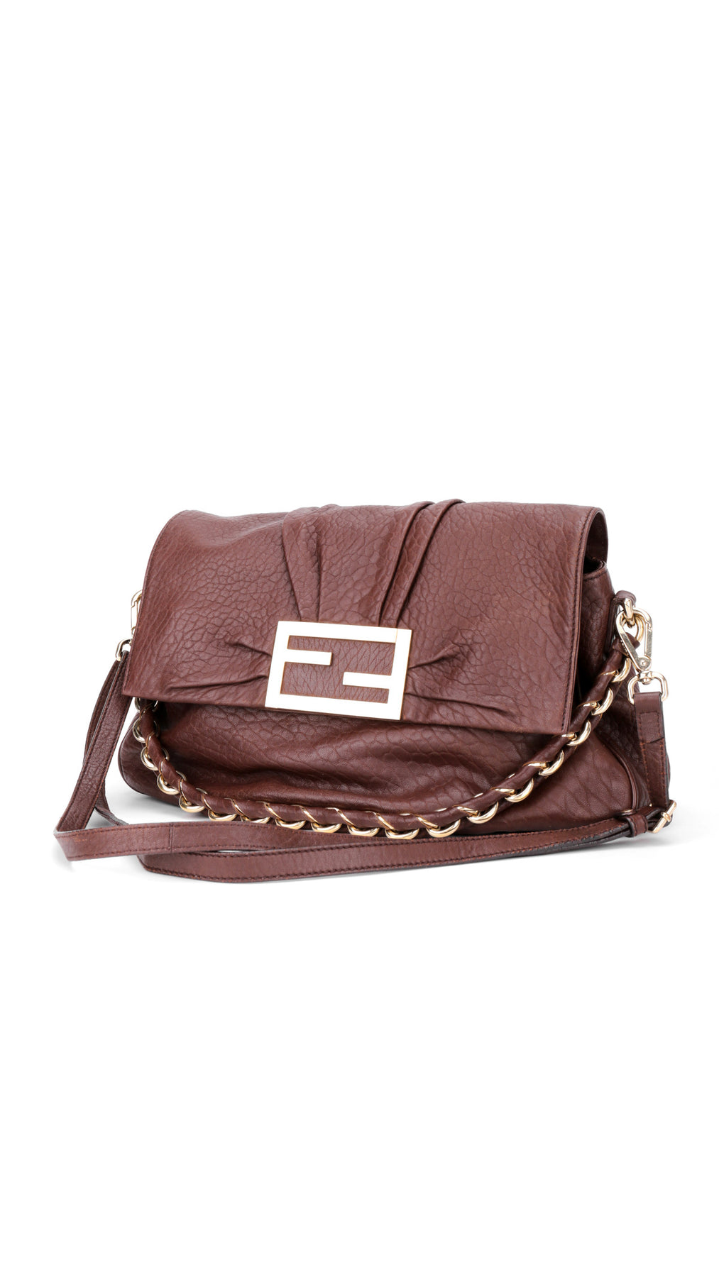 Fendi Mia Baguette Axelväska i Läder - Brun